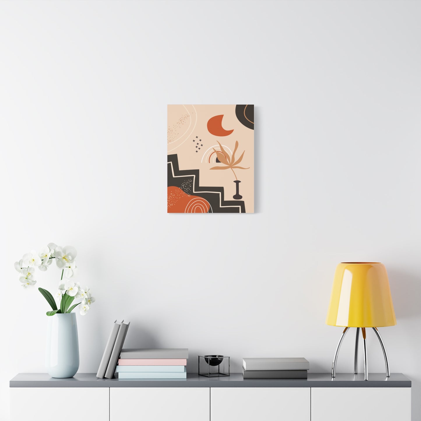Boheme Luna  Art Set 1.2 - Matte Canvas Decor with Minimalist Leaf Design