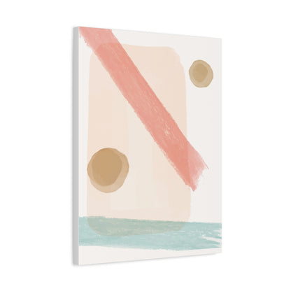 Pastel Pulse Art Set 1.2 - Matte Canvas Decor with Minimalist Leaf Design