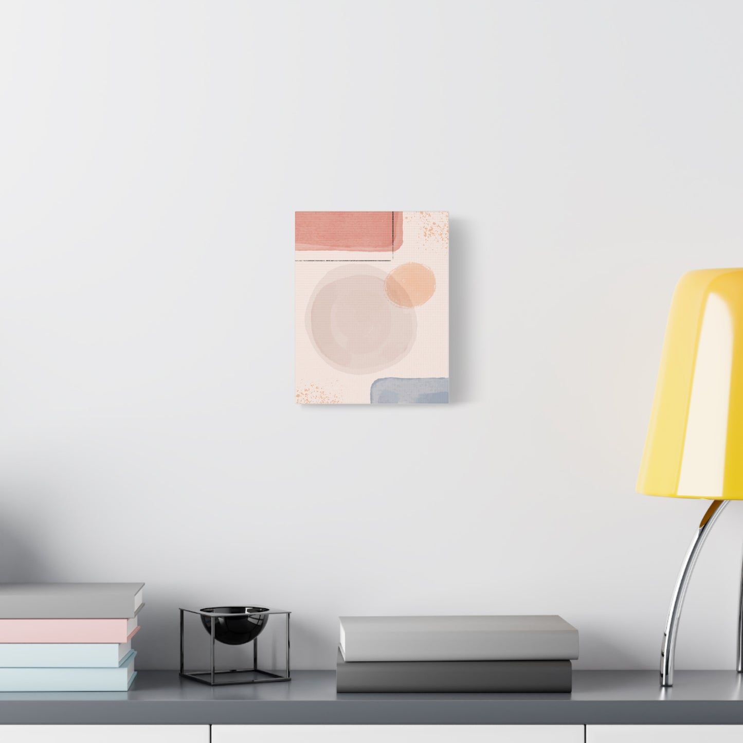 Pink Water Minimal Art Set 1.1 - Matte Canvas Decor with Minimalist Leaf Design