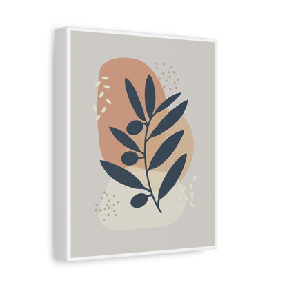 Pink Minimal  Flower Art Set 1.3 - Matte Canvas Decor with Minimalist Leaf Design