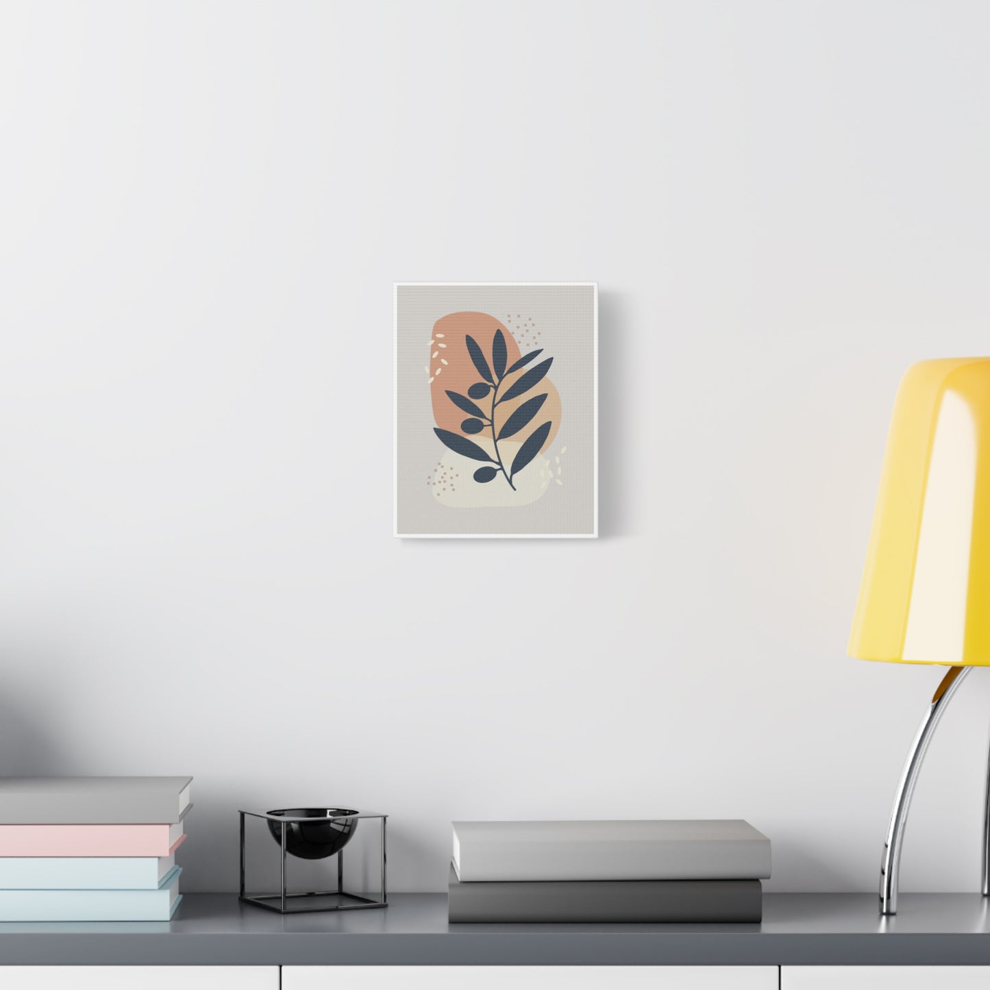 Pink Minimal  Flower Art Set 1.3 - Matte Canvas Decor with Minimalist Leaf Design