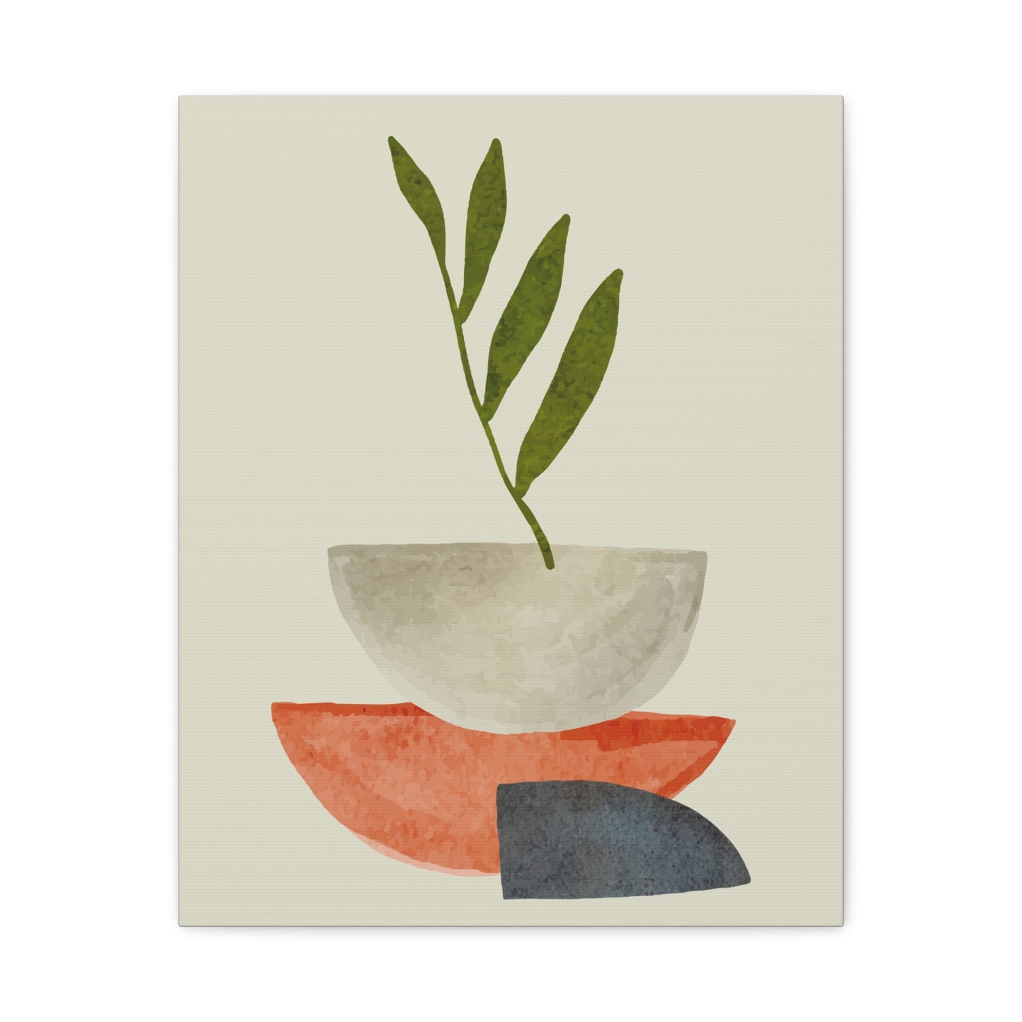 Flower Wall Art Set 1.3 - Matte Canvas Decor with Minimalist Leaf Design