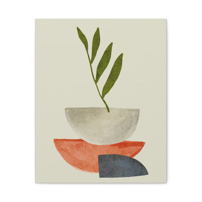 Flower Wall Art Set 1.3 - Matte Canvas Decor with Minimalist Leaf Design