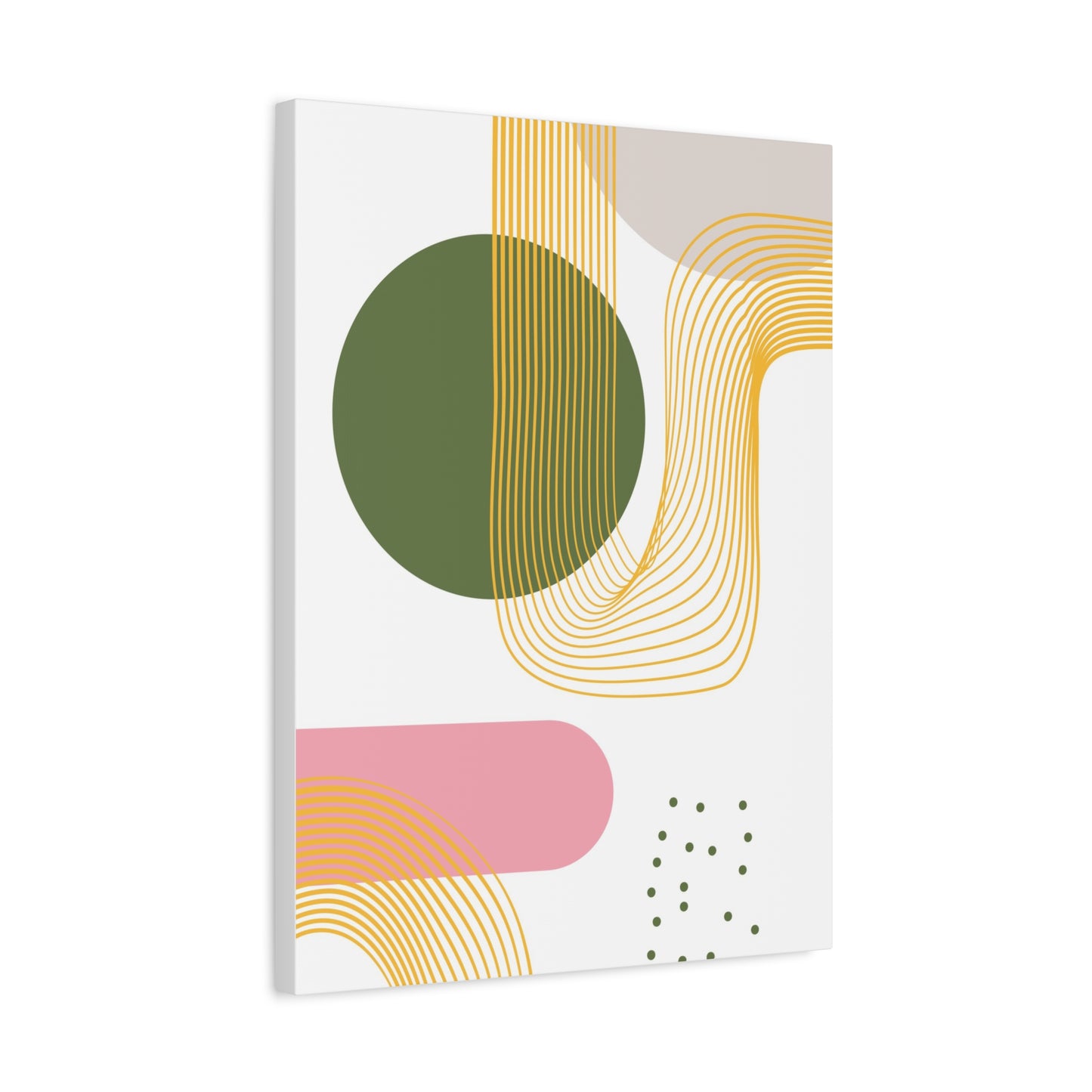 Minimal Geo Art Set 1.1 - Matte Canvas Decor with Minimalist Leaf Design