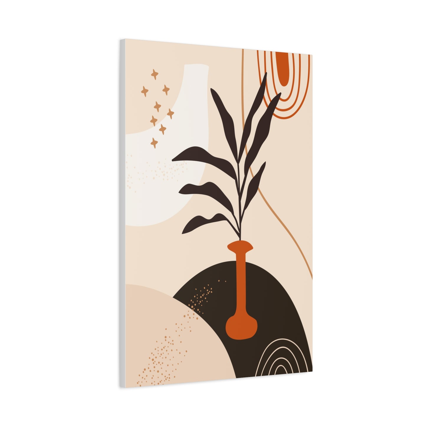 Boheme Luna  Art Set 1.1 - Matte Canvas Decor with Minimalist Leaf Design