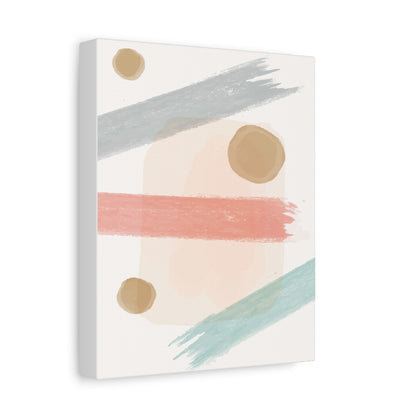 Pastel Pulse Art Set 1.1 - Matte Canvas Decor with Minimalist Leaf Design