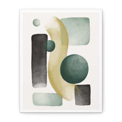 Army Green Art Set 1.2 - Matte Canvas Decor with Minimalist Leaf Design