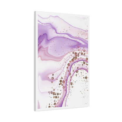 Blush Pink Marble Wall Art Set 1.3 - Matte Canvas Decor with Minimalist Leaf Design