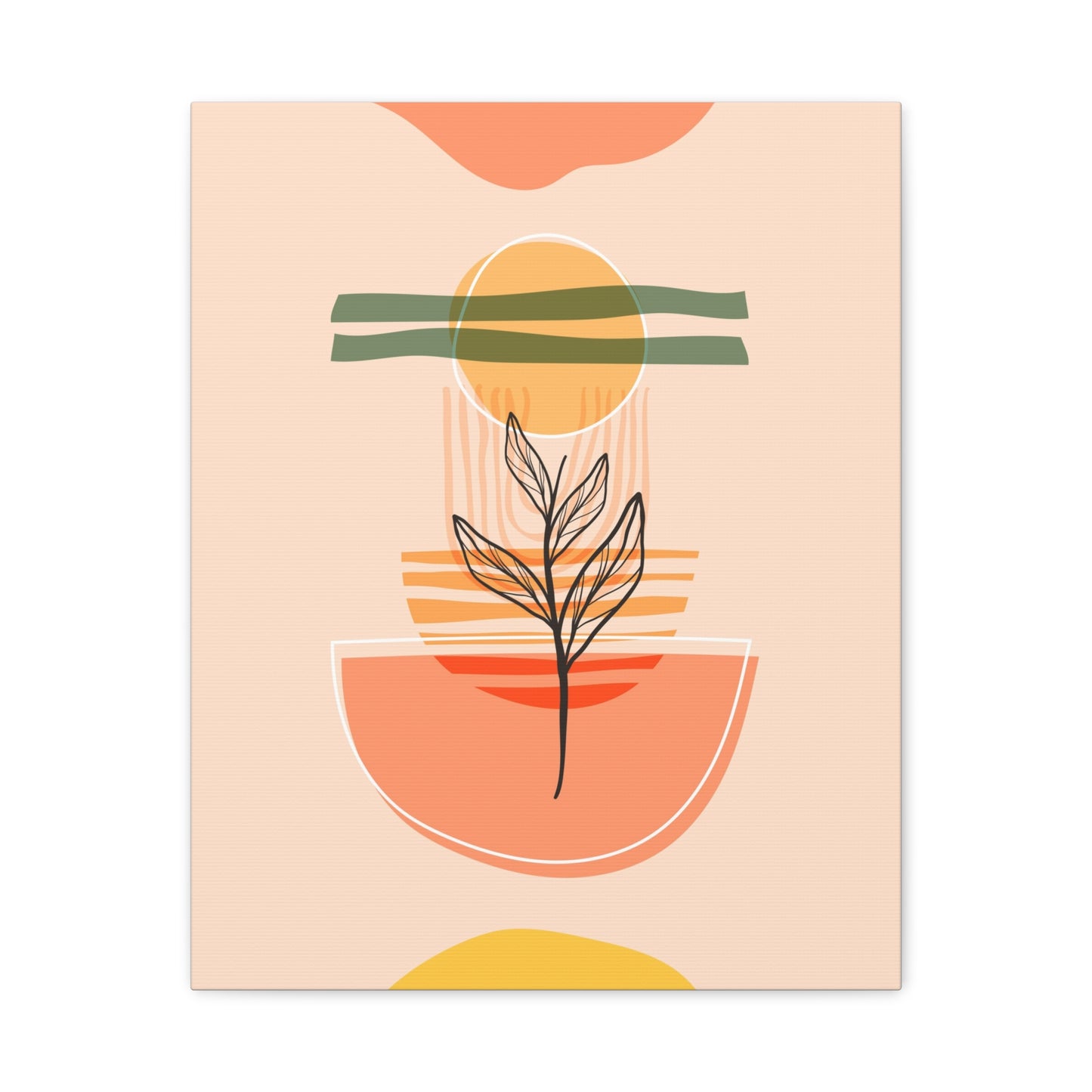 Sunway Minimal Art Set 1.3 - Matte Canvas Decor with Minimalist Leaf Design