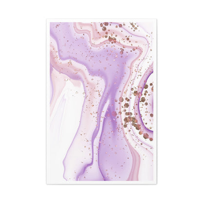 Blush Pink Marble Wall Art Set 1.2 - Matte Canvas Decor with Minimalist Leaf Design