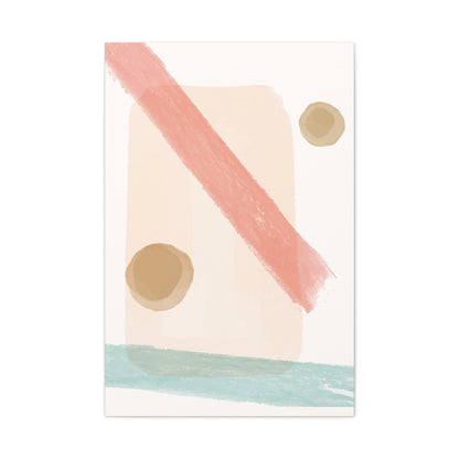 Pastel Pulse Art Set 1.2 - Matte Canvas Decor with Minimalist Leaf Design