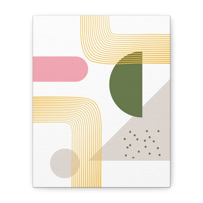 Minimal Geo Art Set 1.3 - Matte Canvas Decor with Minimalist Leaf Design