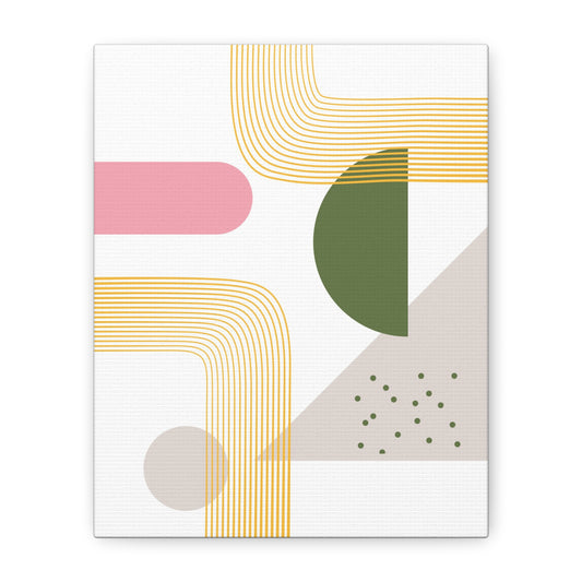 Minimal Geo Art Set 1.3 - Matte Canvas Decor with Minimalist Leaf Design