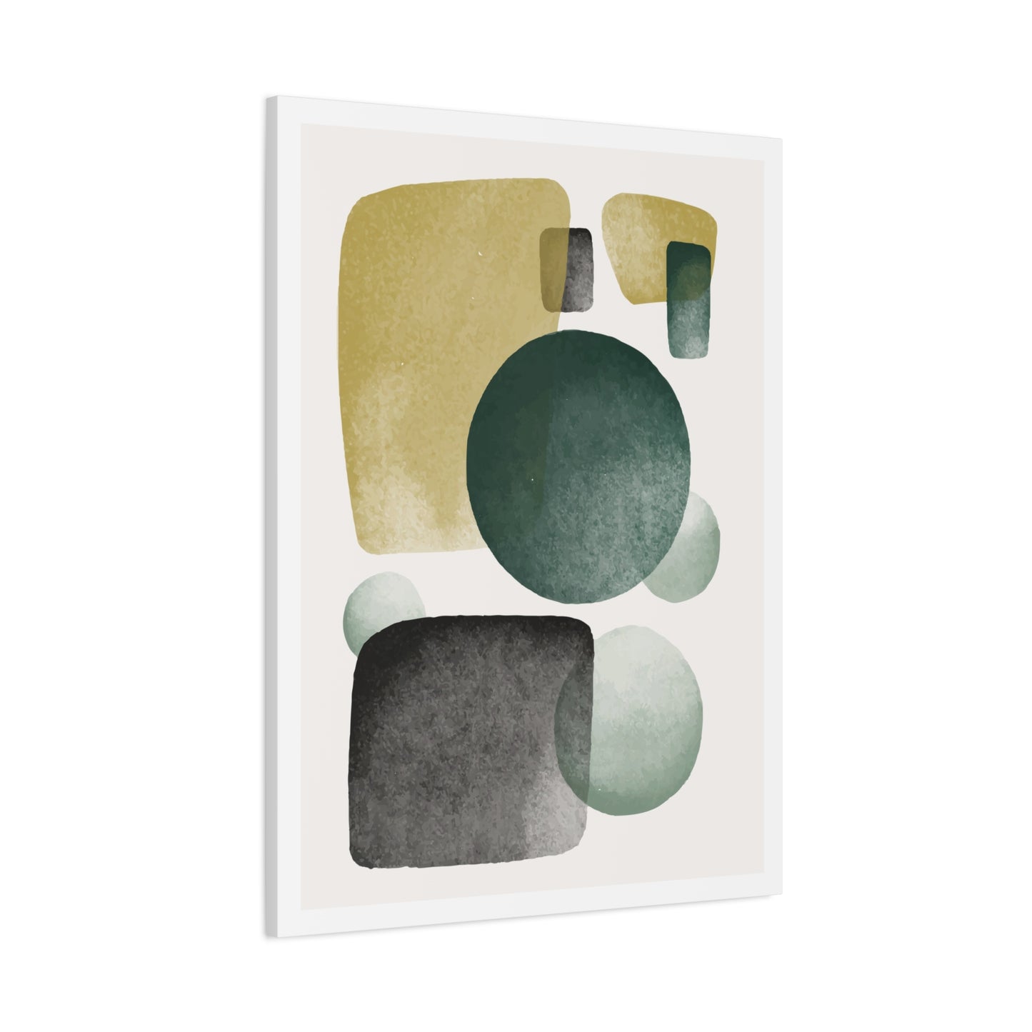 Army Green Art Set 1.1 - Matte Canvas Decor with Minimalist Leaf Design