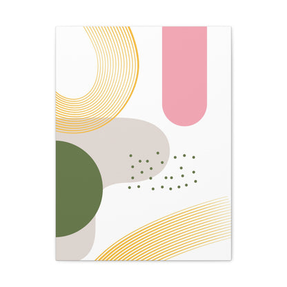 Minimal Geo Art Set 1.2 - Matte Canvas Decor with Minimalist Leaf Design