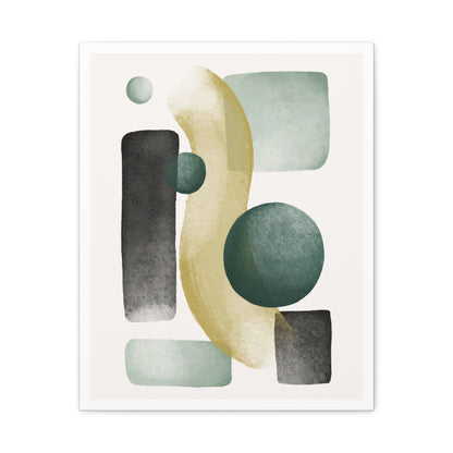 Army Green Art Set 1.2 - Matte Canvas Decor with Minimalist Leaf Design