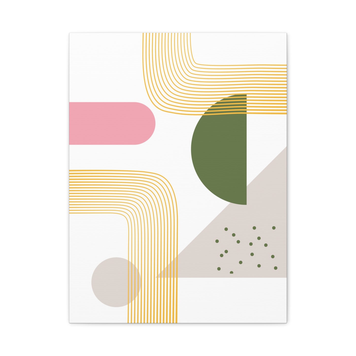 Minimal Geo Art Set 1.3 - Matte Canvas Decor with Minimalist Leaf Design