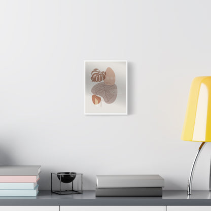 Brown Leaf Wall Painting Set 1.1 - Matte Canvas Decor with Minimalist Leaf Design