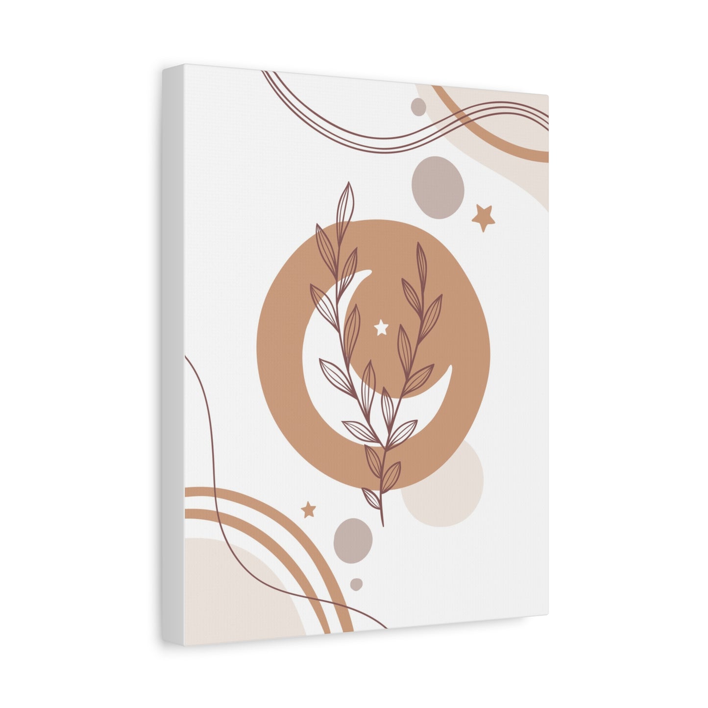 Sunset Botanica Art 1.1 - Matte Canvas Decor with Minimalist Leaf Design