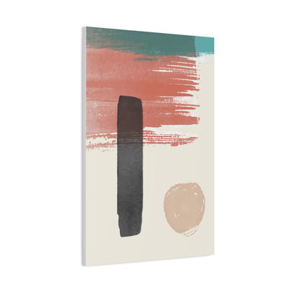 Soft Dune Palette Art 1.2 - Matte Canvas Decor with Minimalist Leaf Design