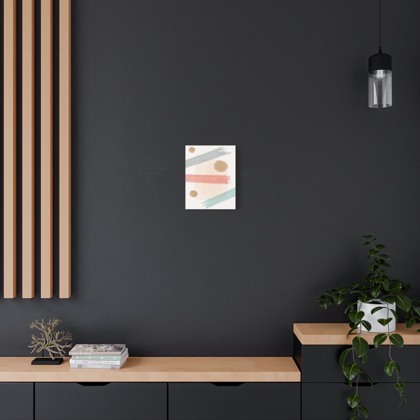 Pastel Pulse Art Set 1.1 - Matte Canvas Decor with Minimalist Leaf Design