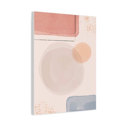 Pink Water Minimal Art Set 1.1 - Matte Canvas Decor with Minimalist Leaf Design