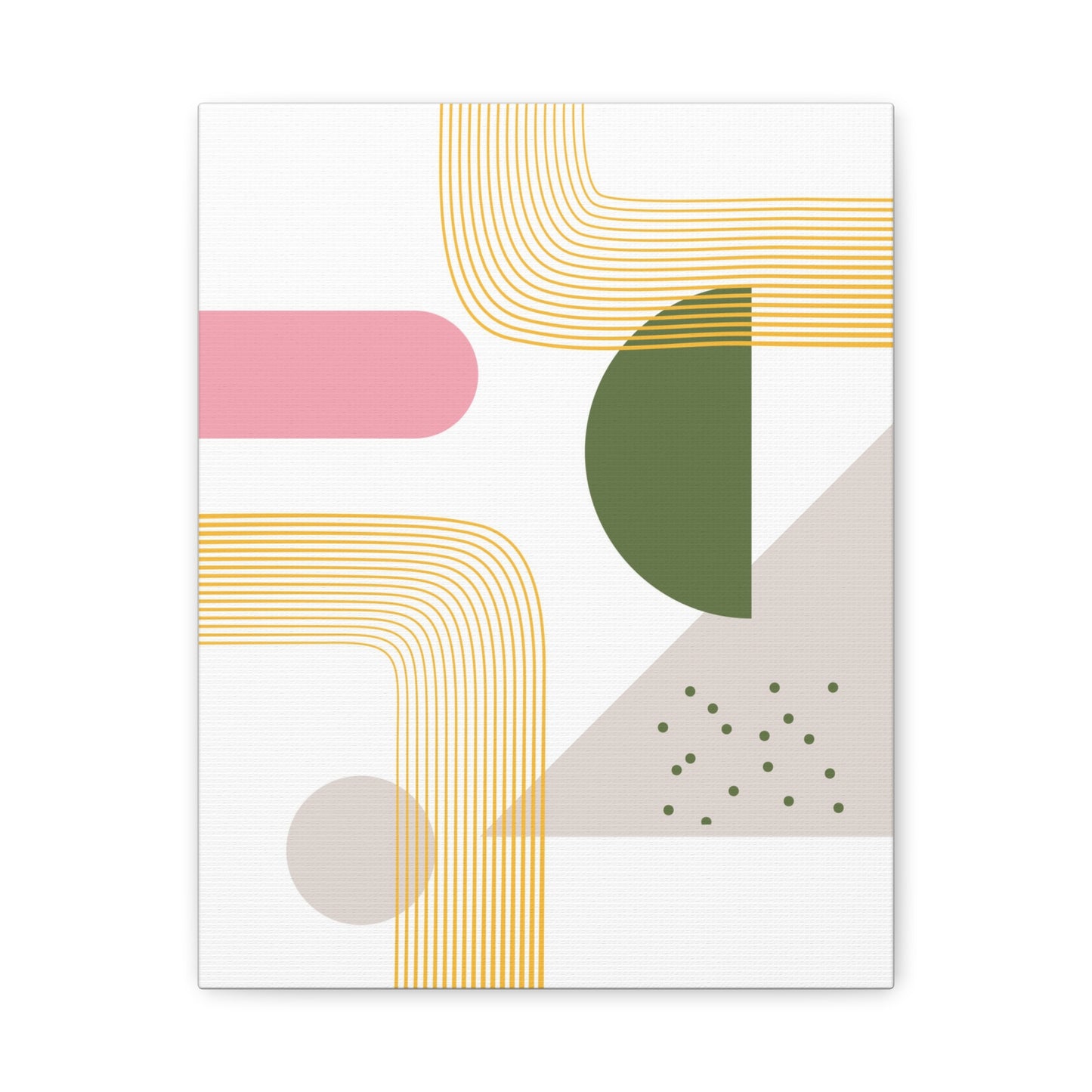 Minimal Geo Art Set 1.3 - Matte Canvas Decor with Minimalist Leaf Design