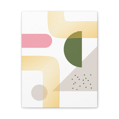 Minimal Geo Art Set 1.3 - Matte Canvas Decor with Minimalist Leaf Design