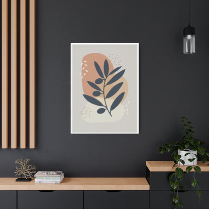 Pink Minimal  Flower Art Set 1.3 - Matte Canvas Decor with Minimalist Leaf Design