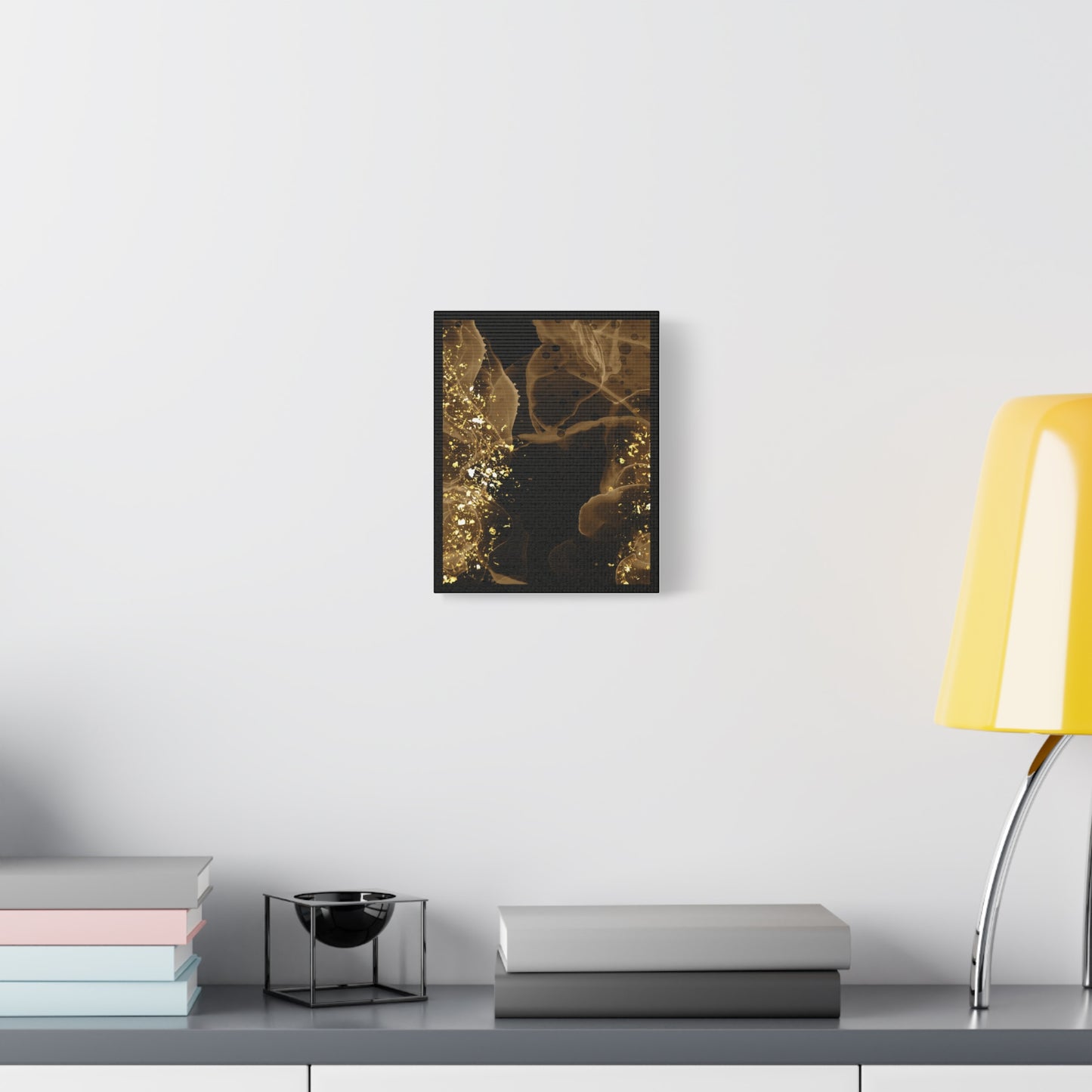 Gold Dust Art Set 1.1 - Matte Canvas Decor with Minimalist Leaf Design