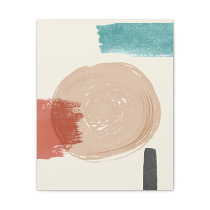 Soft Dune Palette Art 1.3 - Matte Canvas Decor with Minimalist Leaf Design