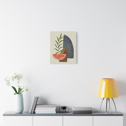 Flower Wall Art Set 1.1 - Matte Canvas Decor with Minimalist Leaf Design