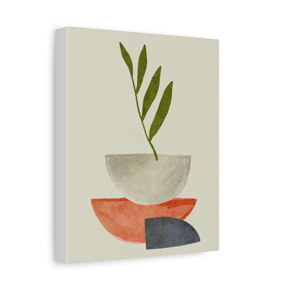 Flower Wall Art Set 1.3 - Matte Canvas Decor with Minimalist Leaf Design