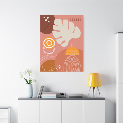 Wander Vase Art Set 1.3 - Matte Canvas Decor with Minimalist Leaf Design