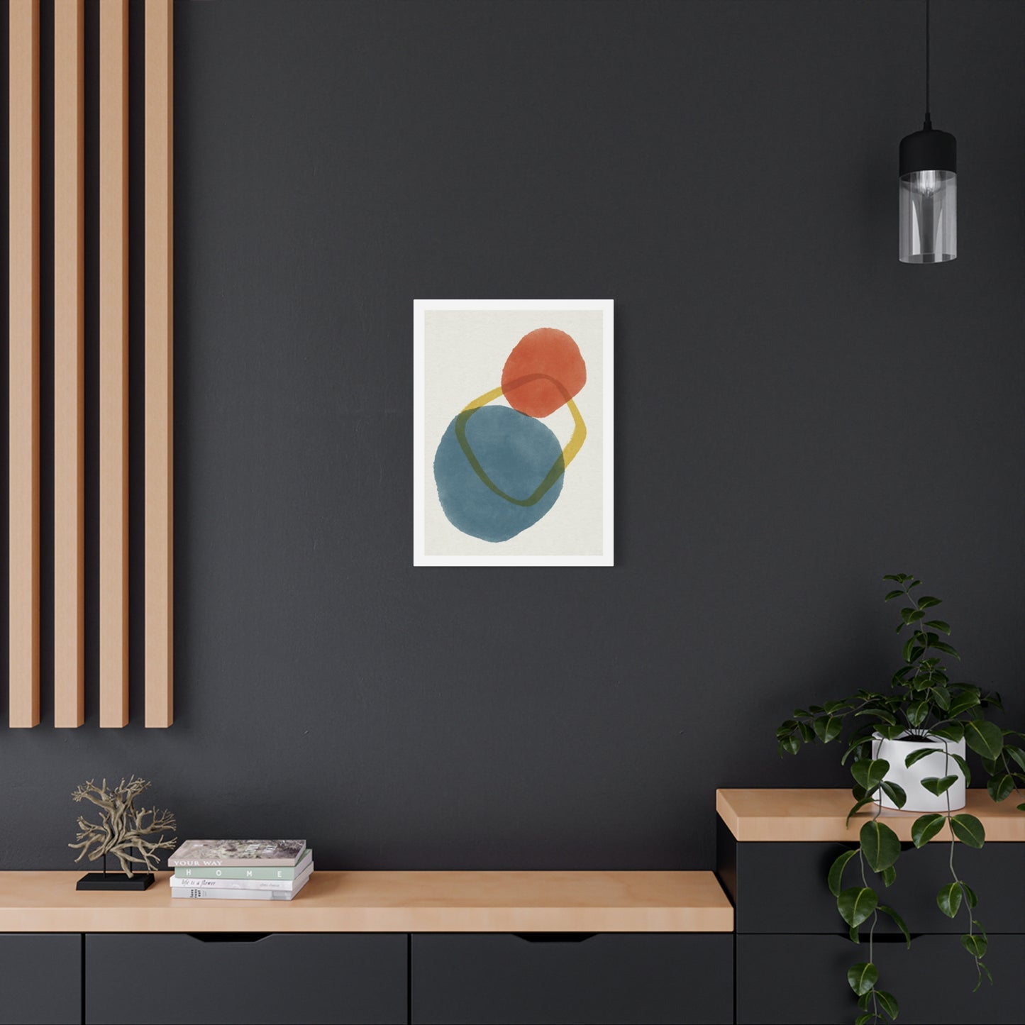 Wander Brush Art 1.2 - Matte Canvas Decor with Minimalist Leaf Design