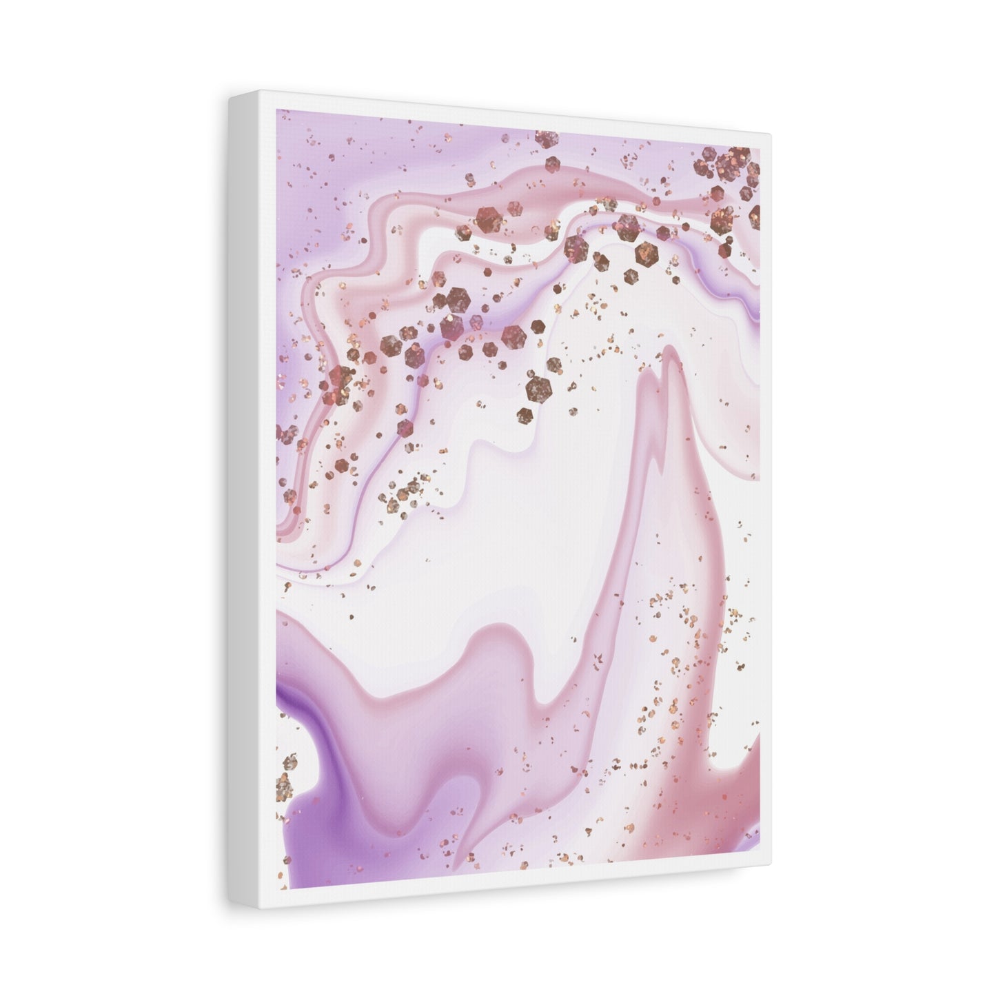Blush Pink Marble Wall Art Set 1.1 - Matte Canvas Decor with Minimalist Leaf Design