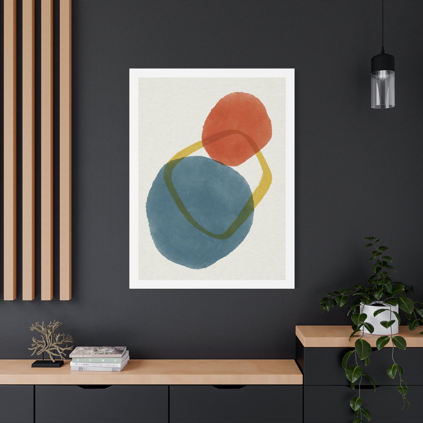 Wander Brush Art 1.2 - Matte Canvas Decor with Minimalist Leaf Design