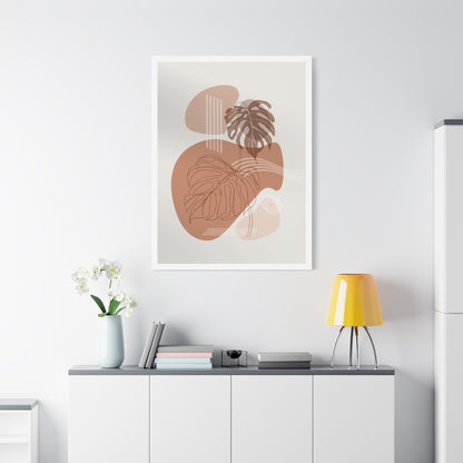 Brown Leaf Wall Painting Set 1.3 - Matte Canvas Decor with Minimalist Leaf Design