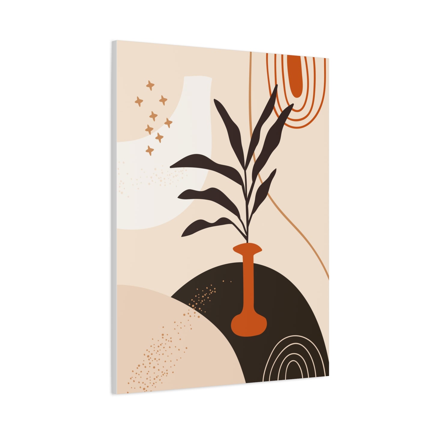 Boheme Luna  Art Set 1.1 - Matte Canvas Decor with Minimalist Leaf Design