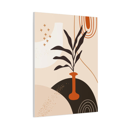 Boheme Luna  Art Set 1.1 - Matte Canvas Decor with Minimalist Leaf Design