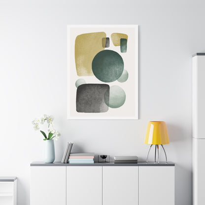 Army Green Art Set 1.1 - Matte Canvas Decor with Minimalist Leaf Design