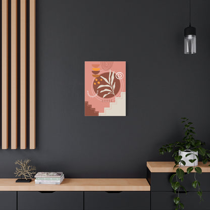 Wander Vase Art Set 1.1 - Matte Canvas Decor with Minimalist Leaf Design