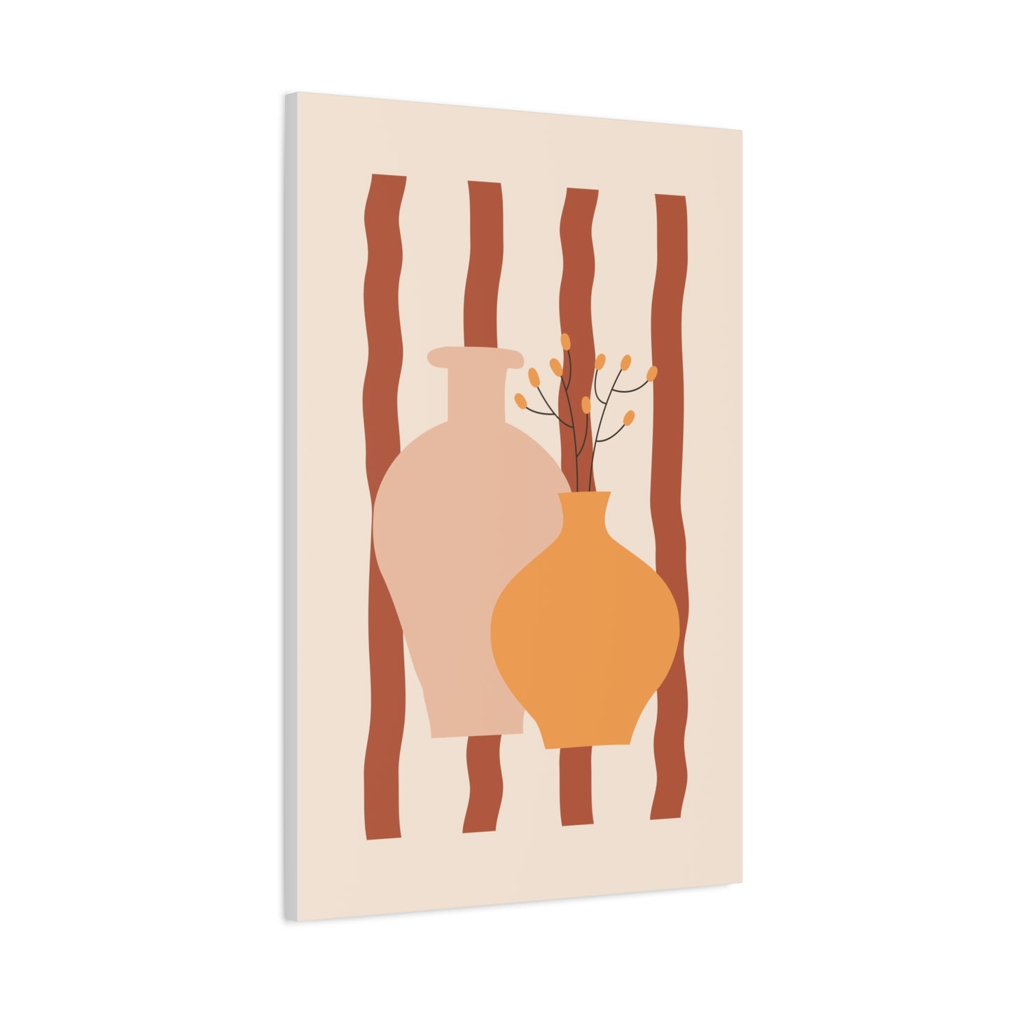 Petal Village Art 1.1 - Matte Canvas Decor with Minimalist Leaf Design