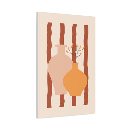 Petal Village Art 1.1 - Matte Canvas Decor with Minimalist Leaf Design