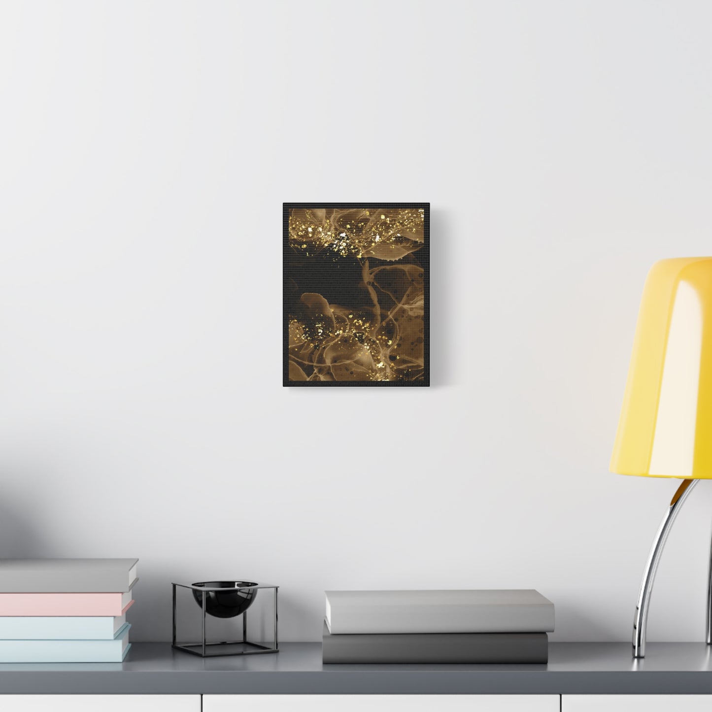 Gold Dust Art Set 1.3 - Matte Canvas Decor with Minimalist Leaf Design