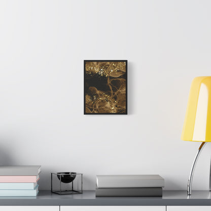 Gold Dust Art Set 1.3 - Matte Canvas Decor with Minimalist Leaf Design