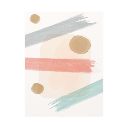 Pastel Pulse Art Set 1.1 - Matte Canvas Decor with Minimalist Leaf Design