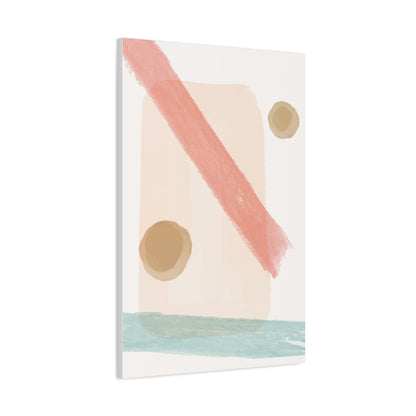 Pastel Pulse Art Set 1.2 - Matte Canvas Decor with Minimalist Leaf Design