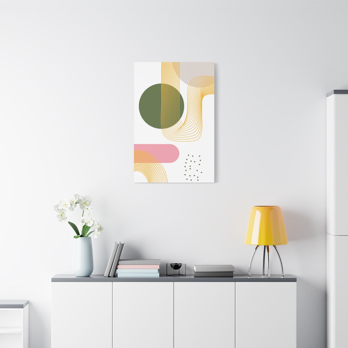 Minimal Geo Art Set 1.1 - Matte Canvas Decor with Minimalist Leaf Design