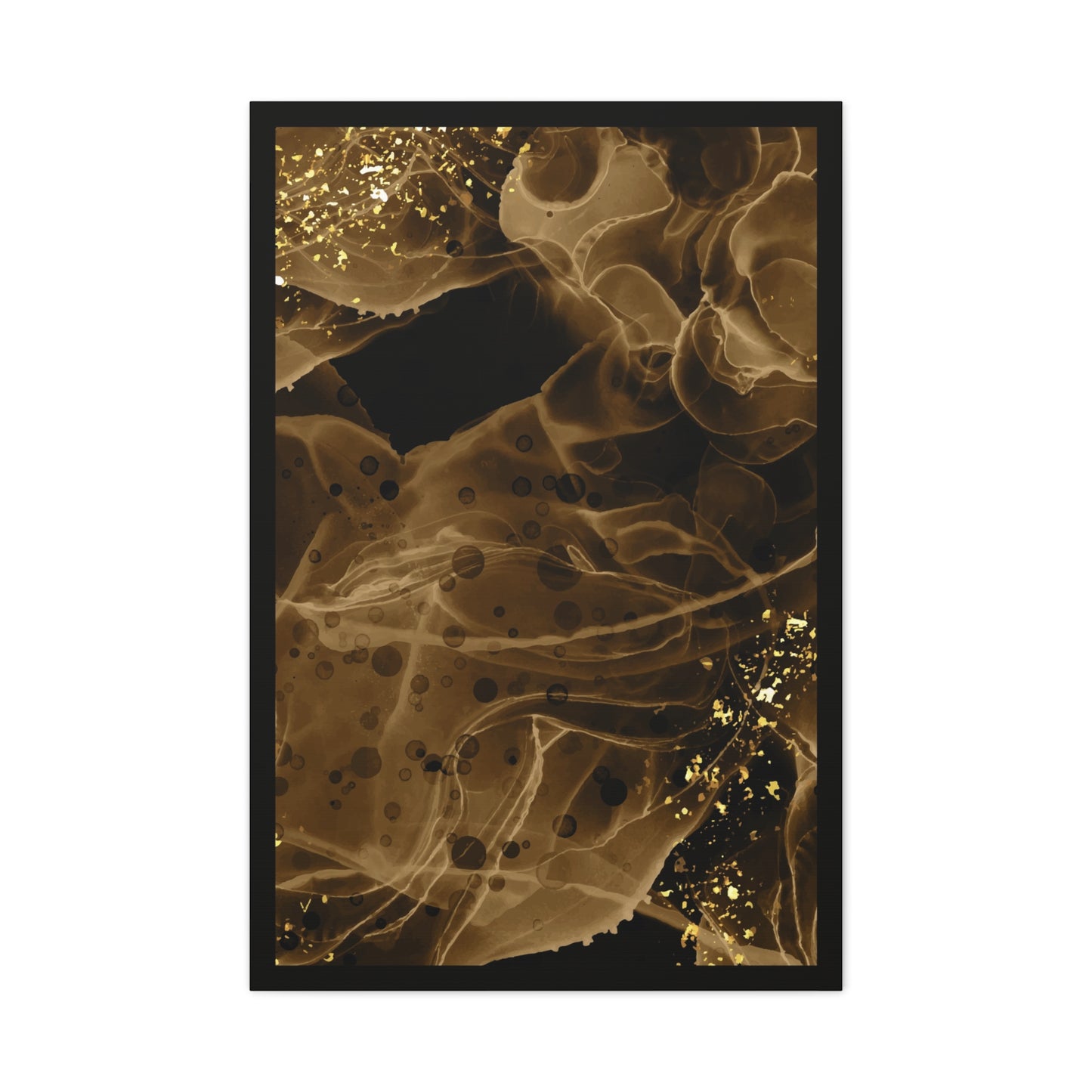 Gold Dust Art Set 1.2 - Matte Canvas Decor with Minimalist Leaf Design